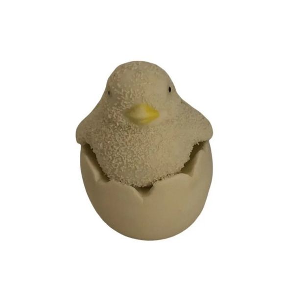 VINTAGE SNOWBABIES Department 56 Chick In Egg Easter Bisque Spring Decoration - Picture 1 of 5